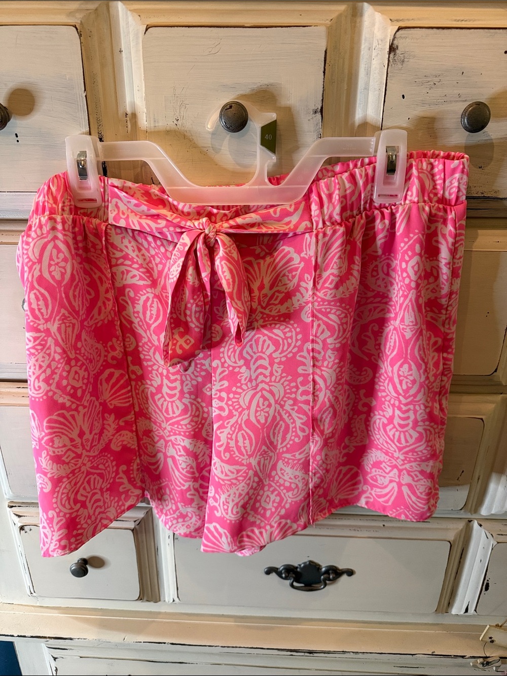 Lilly Pulitzer Pink Patterned Tie-Waist Shorts